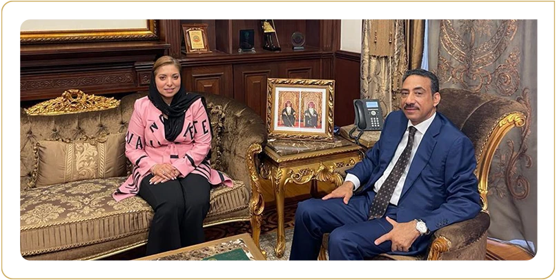 Dr. Afnan Al-Shuaiby met with Ambassador Abdullah Al-Rahbi, the Ambassador of Oman to Egypt